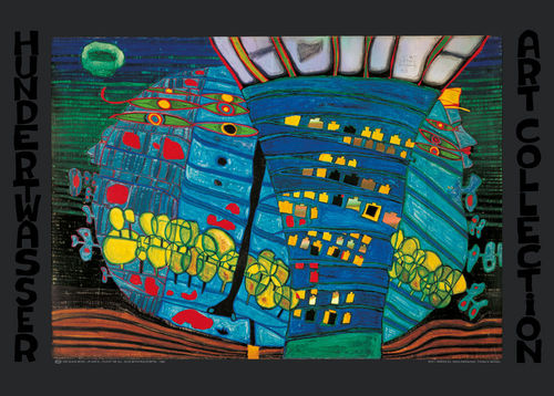 Hundertwasser, DER BLAUE MOND - ATLANTIS